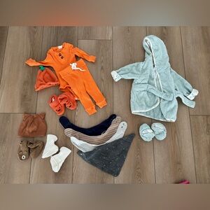 Newborn Baby Boy Lot of Clothes Plus DIY Pumpkin Costume